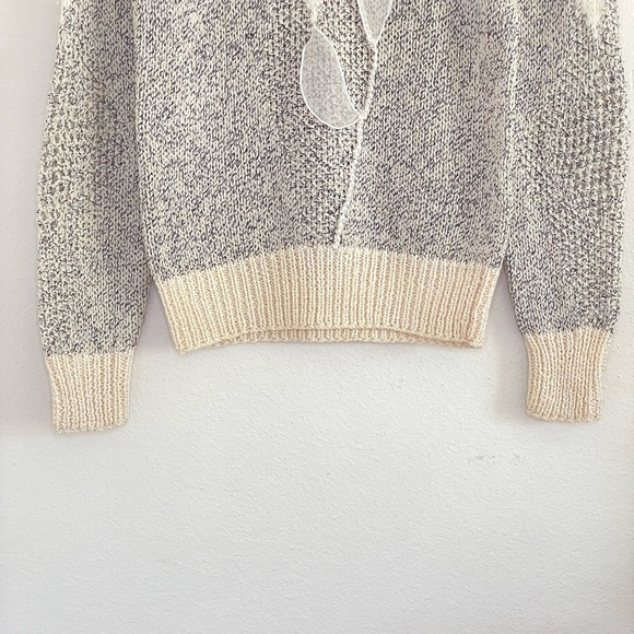 Vintage Ann Katrine Wool Angora Blend Mixed Knit Embellished Sweater 4 XS-Small - Picture 4 of 11